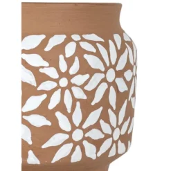 White Floral Terracotta Planter By Foreside Home & Garden 7 White Floral Terracotta Planter By Foreside Home & Garden -Sunnydaze Decor Store GUEST b74880da f445 42a6 b5ce 89be2272321f