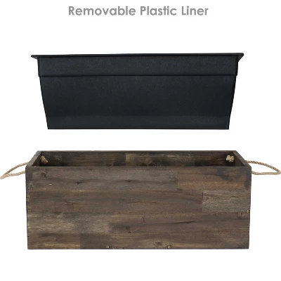 Sunnydaze Decor Sunnydaze Rectangle Decorative Indoor/Outdoor Flower And Succulent Planter Box With Handles - 20.75" W X 8.25" D X 7.75" H - Acacia Wood 4 Sunnydaze Decor Sunnydaze Rectangle Decorative Indoor/Outdoor Flower And Succulent Planter Box With Handles - 20.75" W X 8.25" D X 7.75" H - Acacia Wood - Image 4
