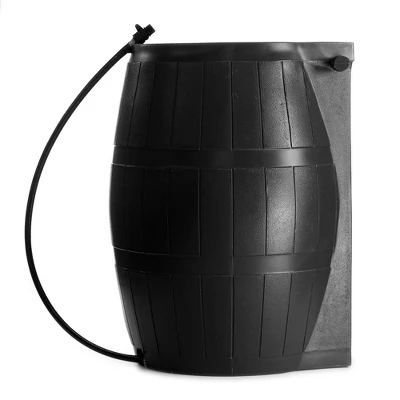 FCMP Outdoor 50-Gallon BPA Free Flat Back Home Rain Catcher Water Storage Collection Barrel For Watering Outdoor Plants & Gardens, Black (2 Pack) 3 FCMP Outdoor 50-Gallon BPA Free Flat Back Home Rain Catcher Water Storage Collection Barrel For Watering Outdoor Plants & Gardens, Black (2 Pack) - Image 3