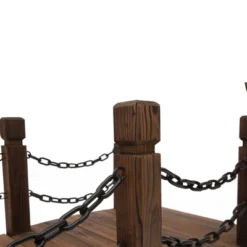 Outsunny 5 Ft Wooden Garden Bridge Arc Footbridge With Metal Chain Railings & Solid Fir Construction, Stained Wood 9 Outsunny 5 Ft Wooden Garden Bridge Arc Footbridge With Metal Chain Railings & Solid Fir Construction, Stained Wood -Sunnydaze Decor Store GUEST bbf68fbc eef0 4414 b1f4 2bdc4ae5a107