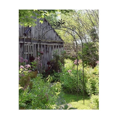 Achla Designs 113" Elegant Handcrafted Tuileries Iron Garden Arbor Graphite Powder Coated Finish 1 Achla Designs 113" Elegant Handcrafted Tuileries Iron Garden Arbor Graphite Powder Coated Finish