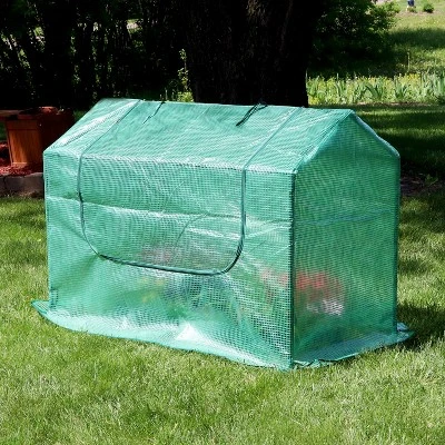 Sunnydaze Decor Sunnydaze Mini Greenhouse With 2 Zippered Side Doors - Green 6 Sunnydaze Decor Sunnydaze Mini Greenhouse With 2 Zippered Side Doors - Green - Image 6