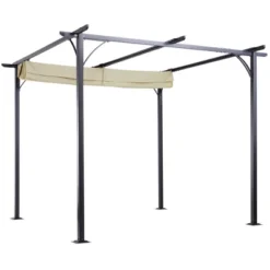 Outsunny 10' X 10' Retractable Patio Gazebo Pergola With UV Resistant Outdoor Canopy & Strong Steel Frame 11 Outsunny 10' X 10' Retractable Patio Gazebo Pergola With UV Resistant Outdoor Canopy & Strong Steel Frame -Sunnydaze Decor Store GUEST bdfca953 8aa1 4b31 b042 dbcb9f93fbd3