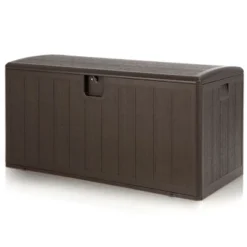 Costway 105 Gallon Outdoor Resin Deck Box All Weather Lockable Storage Container Brown 17 Costway 105 Gallon Outdoor Resin Deck Box All Weather Lockable Storage Container Brown -Sunnydaze Decor Store GUEST be27863c 2c8b 4dea b9b1 5f483bdd1793