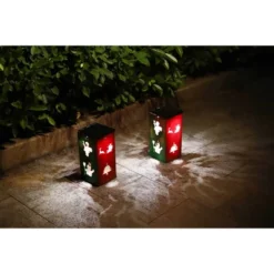 Techko Maid LED Solar 10.8" Portable Christmas Cut Out Decorative Outdoor Lantern Clear -Sunnydaze Decor Store GUEST bef2333c 724b 4927 877d 21f255545887