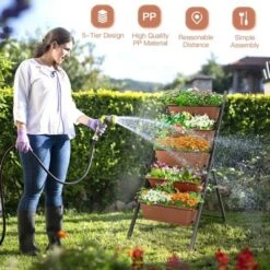 Costway 2PCS 5-Tier Vertical Raised Garden Bed Elevated Planter 5 Container Box -Sunnydaze Decor Store GUEST bf013c43 cb80 4ca2 90d8 4164e9d2522e