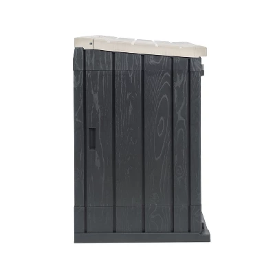 Toomax Stora Way All-Weather Outdoor Horizontal 4.25' X 2.5' Storage Shed Cabinet For Trash Cans, Garden Tools, And Yard Equipment, Taupe Gray/Brown 1 Toomax Stora Way All-Weather Outdoor Horizontal 4.25' X 2.5' Storage Shed Cabinet For Trash Cans, Garden Tools, And Yard Equipment, Taupe Gray/Brown