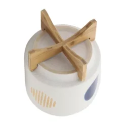 Sagebrook Home 10"x10" Funky Ceramic Planter Pot With Stand White -Sunnydaze Decor Store GUEST bfe654c3 ed71 4ded a3cc 5811b4f15155