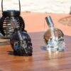 Sunnydaze Decor Sunnydaze Grinning Skull Glass Tabletop Torches - Clear And Black