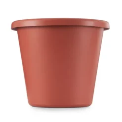 The HC Companies LIA20000E35 20 Inch Indoor/Outdoor Classic Plastic Flower Pot Container Garden Planter With Molded Rim & Drainage Holes, Terra Cotta