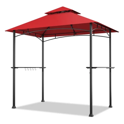 Tangkula 8' X 5' BBQ Grill Gazebo 2-Tier Barbecue Canopy Vented Top Shelves Shelter 8 Tangkula 8' X 5' BBQ Grill Gazebo 2-Tier Barbecue Canopy Vented Top Shelves Shelter - Image 8