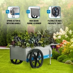 Tipke Manufacturing Company Foldit 2100 Do It All Portable Rust Corrosion Resisting Aluminum Folding Utility Cart, 330 Pound Capacity -Sunnydaze Decor Store GUEST c1707891 7f3e 4096 96a3 e5ddabbeaaa7