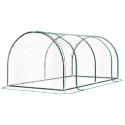Outsunny Mini Greenhouse, Waterproof Cloche Cold Frame, 7' L X 3' W X 2.5' H Portable Hot House, 4 Zippered Doors, Green 7 Outsunny Mini Greenhouse, Waterproof Cloche Cold Frame, 7' L X 3' W X 2.5' H Portable Hot House, 4 Zippered Doors, Green -Sunnydaze Decor Store GUEST c183b95c 3ded 455e 86cd d4c005ad5688