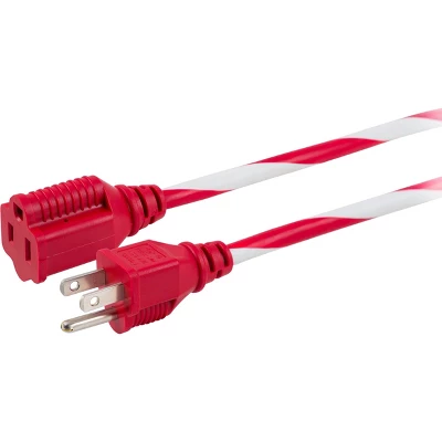 Philips 25' 1-Outlet Grounded Extension Cord Outdoor Candy Cane 2 Philips 25' 1-Outlet Grounded Extension Cord Outdoor Candy Cane - Image 2