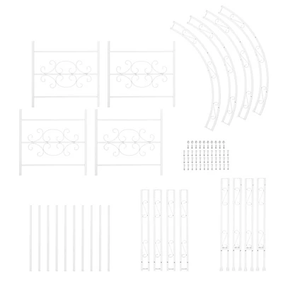 Evergreen Montebello Iron Garden Arbor, White- 53 X 84 X 23 Inches Fade And Weather Resistant Outdoor Decor 4 Evergreen Montebello Iron Garden Arbor, White- 53 X 84 X 23 Inches Fade And Weather Resistant Outdoor Decor - Image 4