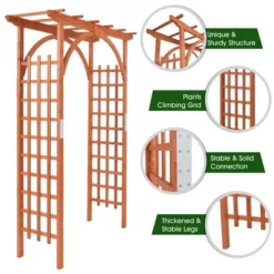 Costway Premium Outdoor Wooden Cedar Arbor Arch Pergola Trellis Wood Garden Yard Lattice 17 Costway Premium Outdoor Wooden Cedar Arbor Arch Pergola Trellis Wood Garden Yard Lattice -Sunnydaze Decor Store GUEST c2451a58 9897 4c67 ad9a 3e668f2e8931