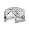 CLAM Quick-Set Escape 11.5' X 11.5' Portable Pop-Up Outdoor Camping Gazebo Screen Tent 6 Sided Canopy Shelter And Carry Bag With 6 Wind And Sun Panels