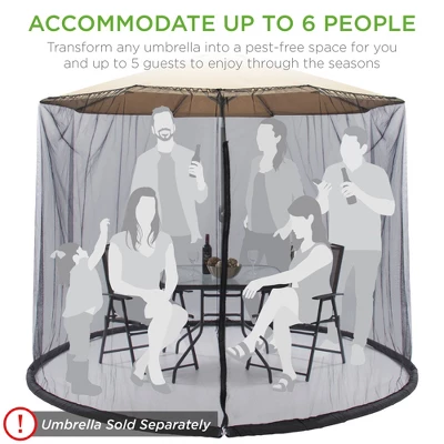 Best Choice Products 9ft Adjustable Bug Screen Accessory For Outdoor Patio Umbrella W/ Polyester Net, Fillable Base 5 Best Choice Products 9ft Adjustable Bug Screen Accessory For Outdoor Patio Umbrella W/ Polyester Net, Fillable Base - Image 5