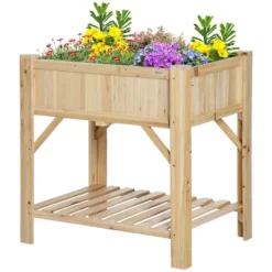 Outsunny Raised Garden Bed, Wood 6 Grid, 31" X 23" With Storage Shelf, Water Draining, Planter Box For Vegetables, Flowers, Herbs, Patio 7 Outsunny Raised Garden Bed, Wood 6 Grid, 31" X 23" With Storage Shelf, Water Draining, Planter Box For Vegetables, Flowers, Herbs, Patio -Sunnydaze Decor Store GUEST c4362631 fa40 4e02 a98d 280e3f1b3e61