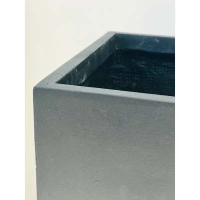 12" Square Concrete/Fiberglass Elegant Indoor/Outdoor Planter Charcoal Gray - Rosemead Home & Garden, Inc. 4 12" Square Concrete/Fiberglass Elegant Indoor/Outdoor Planter Charcoal Gray - Rosemead Home & Garden, Inc. - Image 4