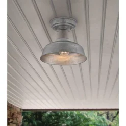 John Timberland Urban Barn Rustic Industrial Farmhouse Semi Flush Mount Outdoor Ceiling Light Galvanized Metal 8 3/4" For Post Exterior Barn Deck Yard -Sunnydaze Decor Store GUEST c4ebff1c f5bf 40d1 a5bd 2b93a67a2b10