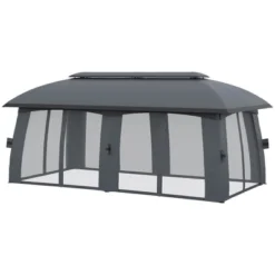 Outsunny 10' X 20' Patio Gazebo, Outdoor Gazebo Canopy Shelter With Netting & Curtains, Vented Roof, Steel Frame For Garden And Lawn -Sunnydaze Decor Store GUEST c4ec55bb 7add 4b85 9656 25af4e5be123