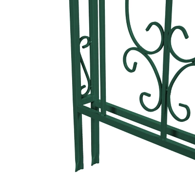 Evergreen Montebello Iron Garden Arbor, Forest Green- 53 X 84 X 23 Inches Fade And Weather Resistant Outdoor Decor 7 Evergreen Montebello Iron Garden Arbor, Forest Green- 53 X 84 X 23 Inches Fade And Weather Resistant Outdoor Decor - Image 7