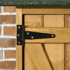 Outsunny Outdoor Storage Cabinet Wooden Garden Shed Utility Tool Organizer With Waterproof Asphalt Rood, Lockable Doors, 3 Tier Shelves For Lawn, Backyard -Sunnydaze Decor Store GUEST c62982c5 fb76 46cf b1f2 6148cdf21872