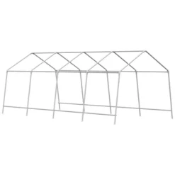 Outsunny 19.7' X 9.8' X 7.9' Outdoor Walk-in Greenhouse, Hot House With Mesh Windows, Bottom Vent, Zippered Door, PE Cover, Steel Frame, White -Sunnydaze Decor Store GUEST c6779b4a 258c 4ce6 8aaa 3c82b4de3e7a