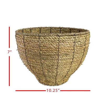 Small Dry Basket Planter Seagrass & Metal - Foreside Home & Garden 4 Small Dry Basket Planter Seagrass & Metal - Foreside Home & Garden - Image 4