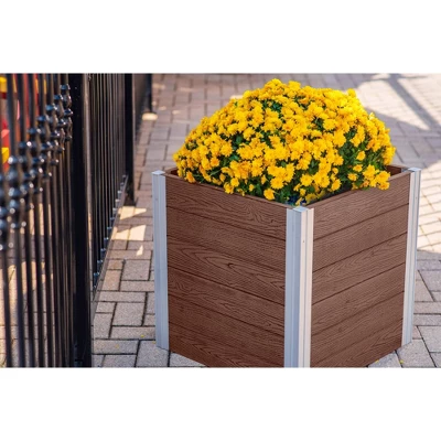 Vita 22" Wide Urbana Cube Square Planter Box Espresso 4 Vita 22" Wide Urbana Cube Square Planter Box Espresso - Image 4