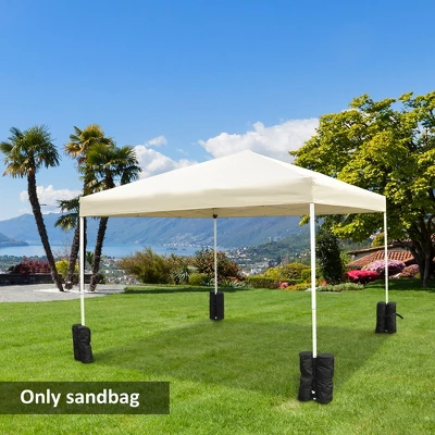 Outsunny 33lbs Canopy Weights Bags For Stability, Sandbag Anchor For Gazebo Pop Up Tent, Set Of 4 - Black 2 Outsunny 33lbs Canopy Weights Bags For Stability, Sandbag Anchor For Gazebo Pop Up Tent, Set Of 4 - Black - Image 2