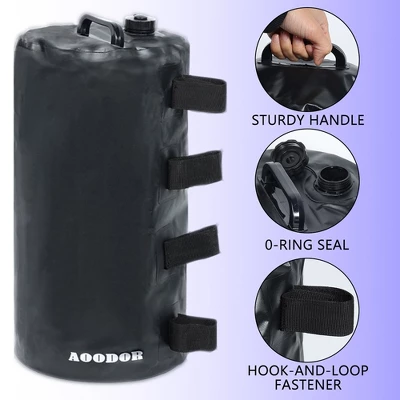 Aoodor Canopy Weights Bag Water Fillable, 176 Lbs Tent Weights Set Of 4 - Black 3 Aoodor Canopy Weights Bag Water Fillable, 176 Lbs Tent Weights Set Of 4 - Black - Image 3