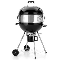 Captiva Designs E02GR013 22" Kettle Charcoal Grill With Pizza Ring And Pizza Stone - Black -Sunnydaze Decor Store GUEST ca367df2 c16b 4a06 b03f 074ef6b66e48