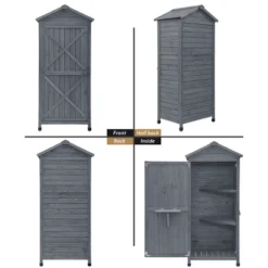 Outdoor Wooden Storage Sheds Fir Wood Lockers With Workstation-ModernLuxe -Sunnydaze Decor Store GUEST caa3fc79 6e9e 496e 86eb 973839011bd8