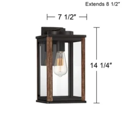 John Timberland Wordsworth Field Rustic Farmhouse Outdoor Wall Light Fixture Dark Bronze Wood Grain 14 1/4" Clear Glass Panels For Post Exterior Deck -Sunnydaze Decor Store GUEST cb14a287 2363 4997 b3e0 88eea91b6221