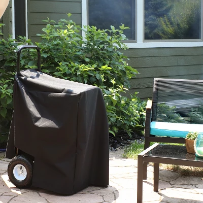 Sunnydaze Decor Sunnydaze Outdoor Firewood Log Rack Cart Carrier With Heavy-Duty Weather-Resistant Polyester Cover - Black 6 Sunnydaze Decor Sunnydaze Outdoor Firewood Log Rack Cart Carrier With Heavy-Duty Weather-Resistant Polyester Cover - Black - Image 6