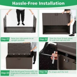 Costway 105 Gallon Outdoor Resin Deck Box All Weather Lockable Storage Container Brown 16 Costway 105 Gallon Outdoor Resin Deck Box All Weather Lockable Storage Container Brown -Sunnydaze Decor Store GUEST cb321811 6ff7 4ddb b315 8dd7249f2fa1