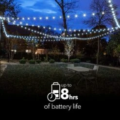 Dartwood Solar String Lights - Outdoor Decorative Solar Fairy Lights For Your House, Yard, Or Garden (4 Pack, Blue)