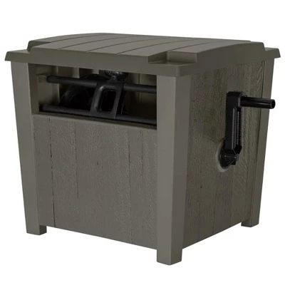 Suncast Farmington Smart Tube Weatherproof Outdoor Hideaway Standard Garden Hose Storage Pot Container With Brass Connections, Stoney 1 Suncast Farmington Smart Tube Weatherproof Outdoor Hideaway Standard Garden Hose Storage Pot Container With Brass Connections, Stoney