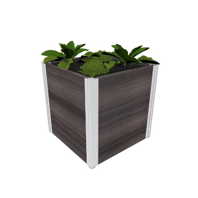 Vita 22" Wide Urbana Cube Square Planter Box Espresso 2 Vita 22" Wide Urbana Cube Square Planter Box Espresso - Image 2