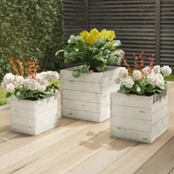 Pure Garden 3-Piece Square Planter Set -Sunnydaze Decor Store GUEST cbd70fd8 3004 4931 be83 70b1cd2a70ce