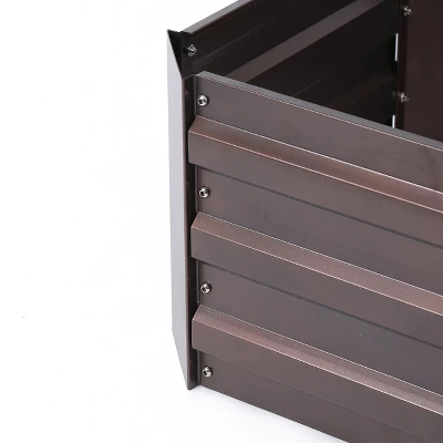 LuxenHome Brown Metal 32" X 20.2" Rectangular Garden Bed 3 LuxenHome Brown Metal 32" X 20.2" Rectangular Garden Bed - Image 3