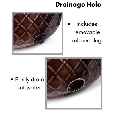 BirdRock Home Decorative Water Hose Pot - Copper - Drainage Hole - Group 2 BirdRock Home Decorative Water Hose Pot - Copper - Drainage Hole - Group - Image 2