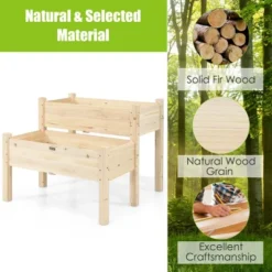 Costway 2 Tier Wooden Raised Garden Bed Elevated Planter Box W/Legs Drain Holes -Sunnydaze Decor Store GUEST ce360719 ba9d 4c42 9cfd 126c70095ffa