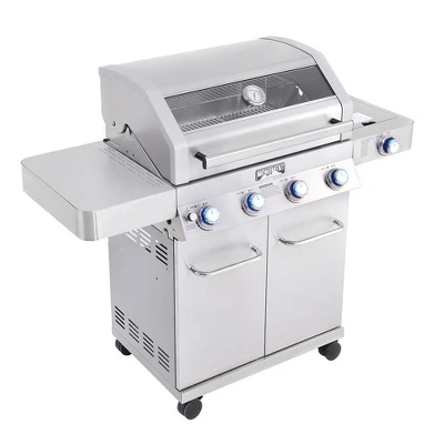 4-Burner Propane Stainless Steel Gas Grill With ClearView Lid Model 41847NG - Monument Grills 2 4-Burner Propane Stainless Steel Gas Grill With ClearView Lid Model 41847NG - Monument Grills - Image 2