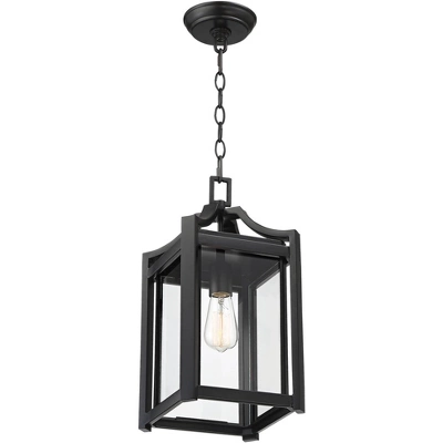 Franklin Iron Works Rockford Rustic Outdoor Hanging Light Black Iron 17" Clear Beveled Glass For Post Exterior Barn Deck House Porch Yard Patio Home 5 Franklin Iron Works Rockford Rustic Outdoor Hanging Light Black Iron 17" Clear Beveled Glass For Post Exterior Barn Deck House Porch Yard Patio Home - Image 5