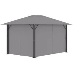 Outsunny 13' X 10' Patio Gazebo Outdoor Canopy Shelter With Sidewalls, Vented Roof, Aluminum Frame For Garden, Lawn, Backyard And Deck -Sunnydaze Decor Store GUEST cf89d6e9 2fd7 4286 aa54 702bd7a2c7f2