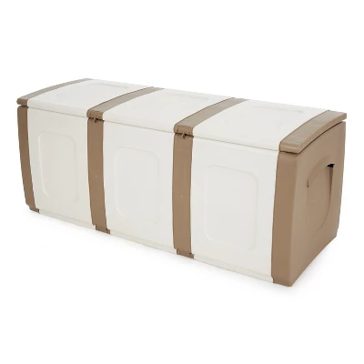 Homeplast Bold Indoor Outdoor Plastic Storage Trunk Resin Deck Box For Storing Pillows, Patio Cushions, And Firewood, 79 Gal Capacity 5 Homeplast Bold Indoor Outdoor Plastic Storage Trunk Resin Deck Box For Storing Pillows, Patio Cushions, And Firewood, 79 Gal Capacity - Image 5