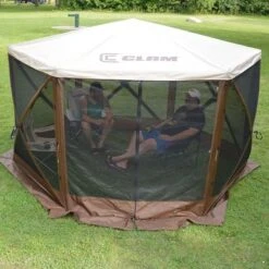 CLAM Quick-Set Outdoor Portable Escape Sky/Sky Camper Screened Gazebo Canopy Tent Rain Fly Tarp With Carry Bag, Cover Only, Tan -Sunnydaze Decor Store GUEST d06ccd1f 5fcc 4602 8c93 308ae56dbc5f